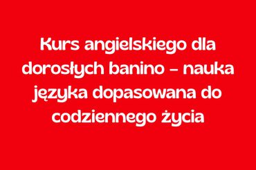 Kurs angielskiego dla dorosłych Banino – nauka języka dopasowana do codziennego życia
